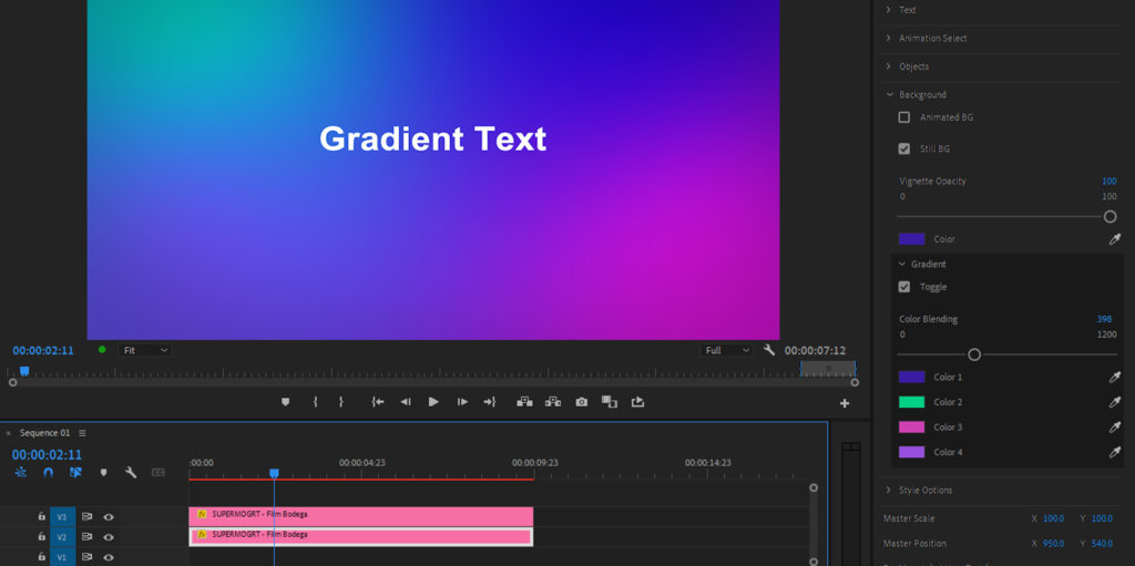 5 Cool Things You Can do with SuperMOGRT in Premiere Pro - Animated Gradient Text Layer v2 gradient