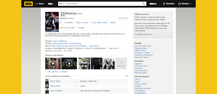 Get IMDb to Show the Old Layout With All Cast and Crew Members - Classic Layout