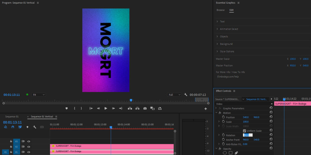 5 Cool Things You Can do with SuperMOGRT in Premiere Pro - Rotate Background