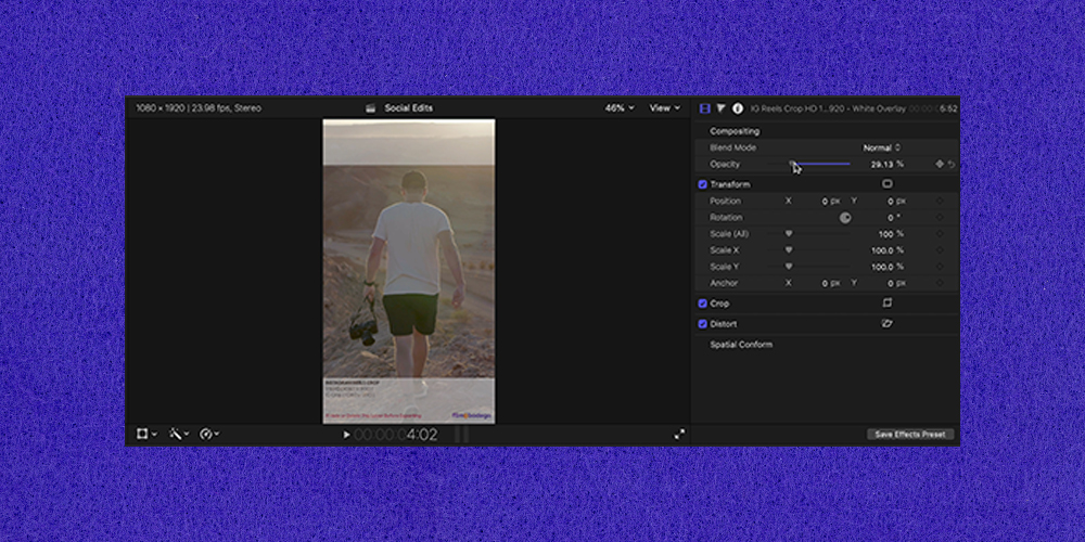 FREE Crop and Safe Zone Template for IG Reels and Tik Tok Videos - Crop Opacity in Final Cut Pro