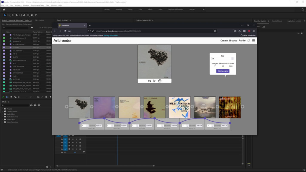 Make Glitch Graphics Using AI and Free Premiere Pro Templates - Artbreeder